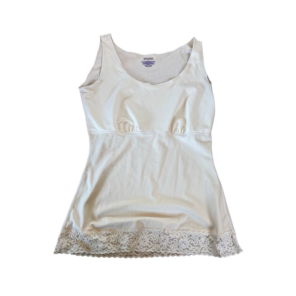 Spanx cream colored‎ lace hem sleeveless shapewear top
